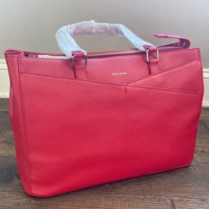 Cole Haan red leather tote